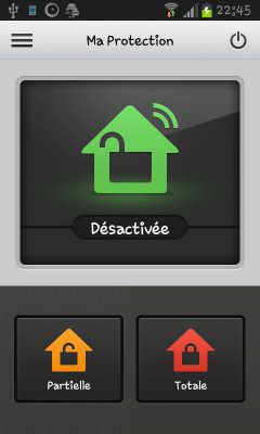 Interface de l'application mobile de la box domotique connectée Home Control 2